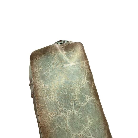 Corral Green Brown Leather Cut Out Shoulder Bag Purse Bling Western Rodeo - Picture 10 of 16